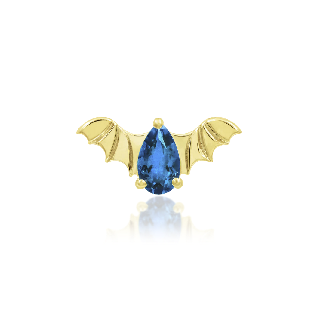 Bat with Light Blue Sapphire CZ from Junipurr