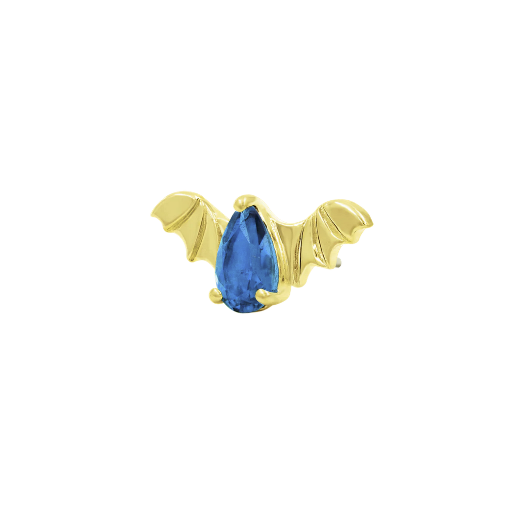 Bat with Light Blue Sapphire CZ from Junipurr