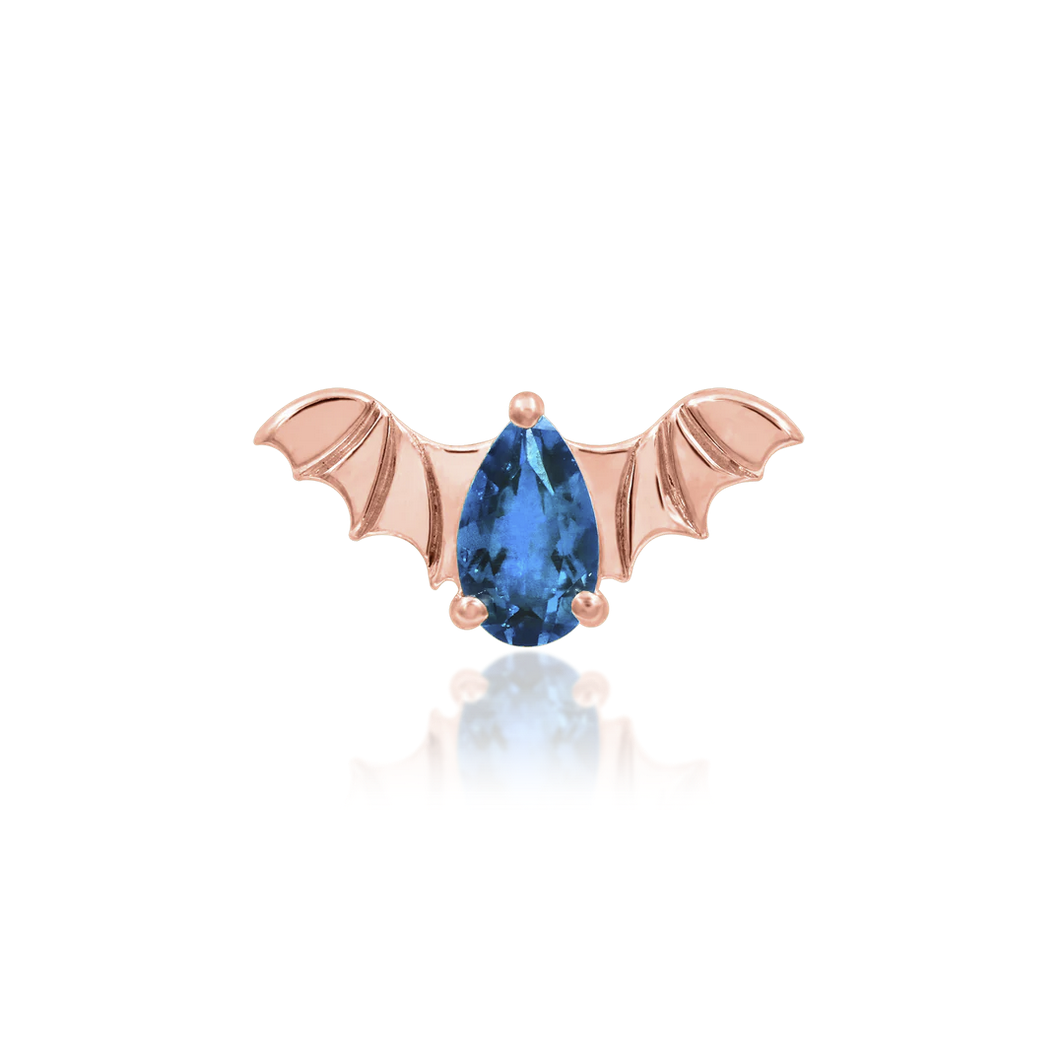 Bat with Light Blue Sapphire CZ from Junipurr