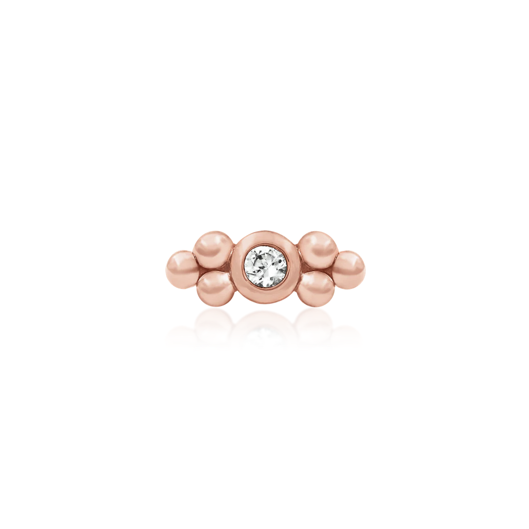 Bezel Set CZ Double Tri-Bead from Junipurr