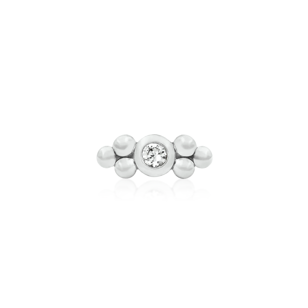 Bezel Set CZ Double Tri-Bead from Junipurr