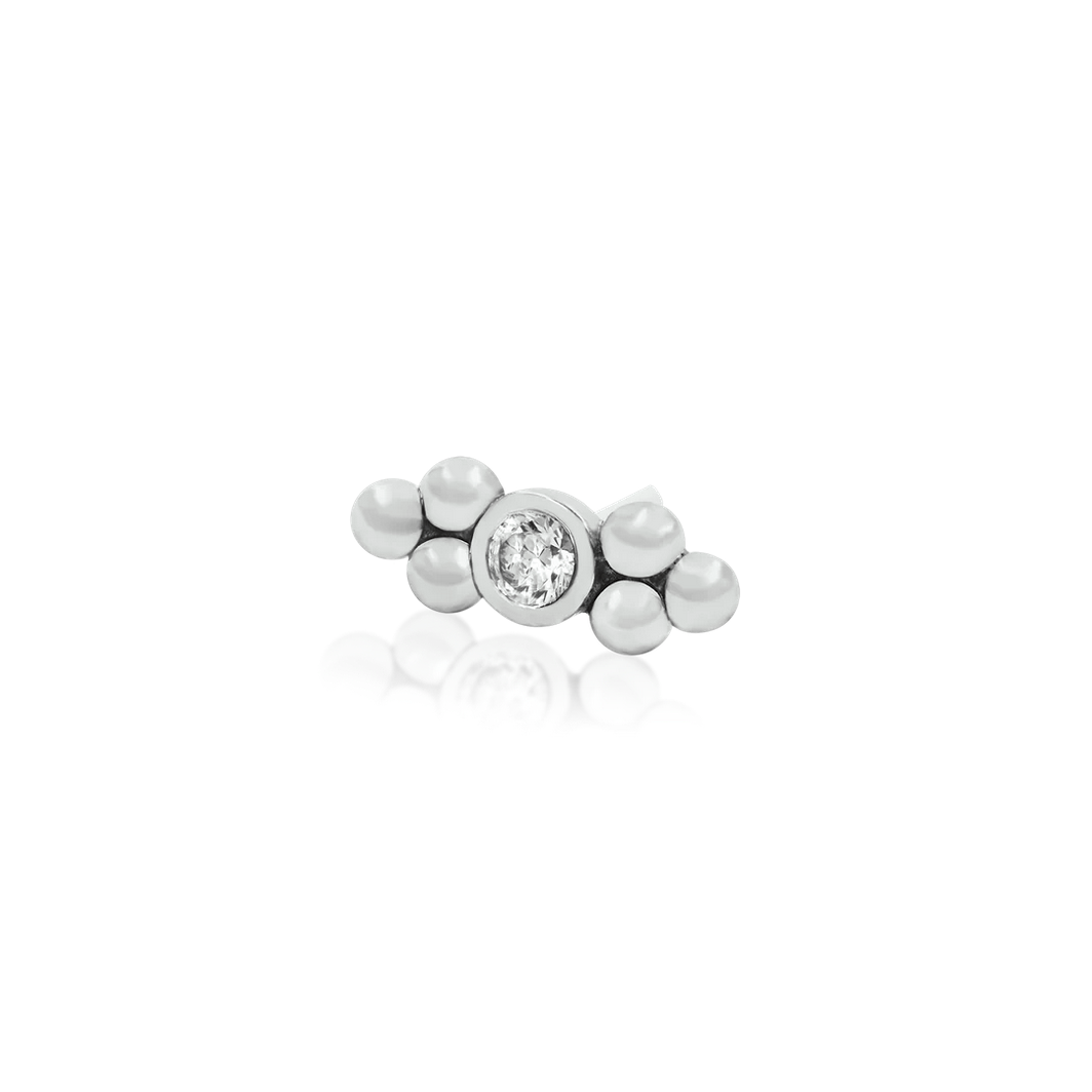 Bezel Set CZ Double Tri-Bead from Junipurr