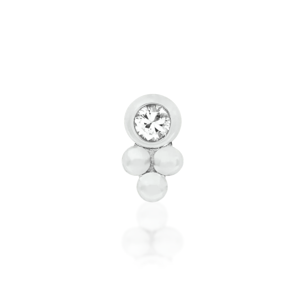 Bezel Set CZ Tri Bead from Junipurr