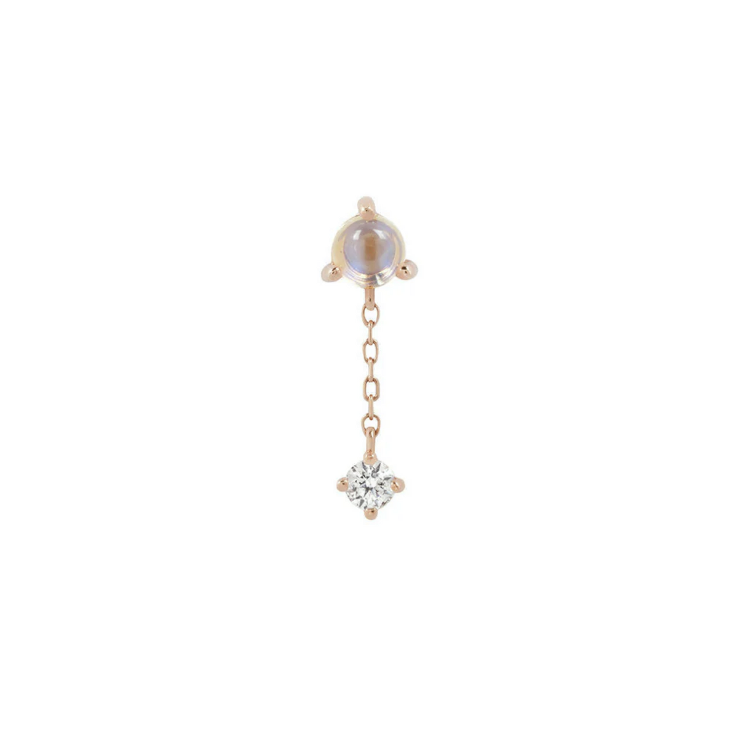 Bianca Moonstone and White Sapphire Dangle From Buddha