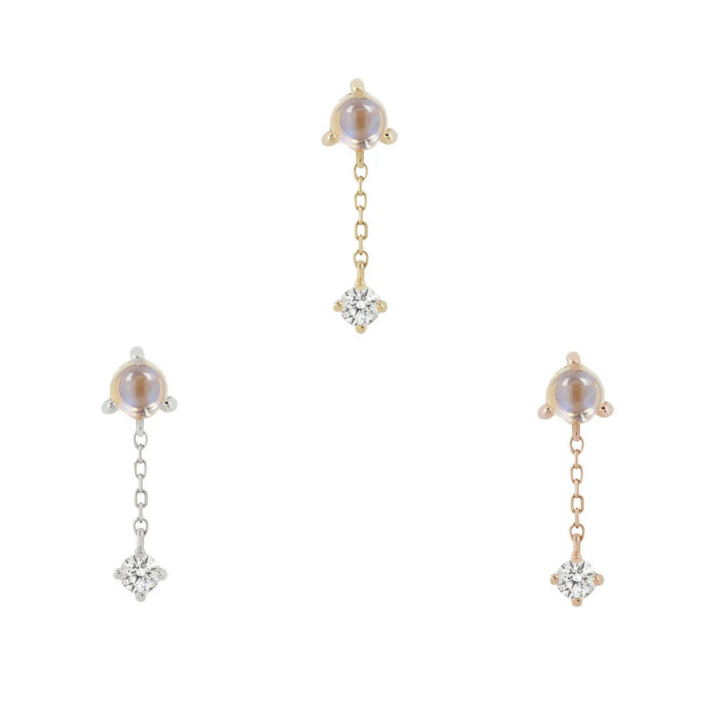 Bianca Moonstone and White Sapphire Dangle From Buddha