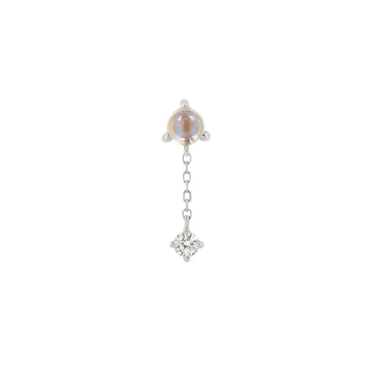 Bianca Moonstone and White Sapphire Dangle From Buddha