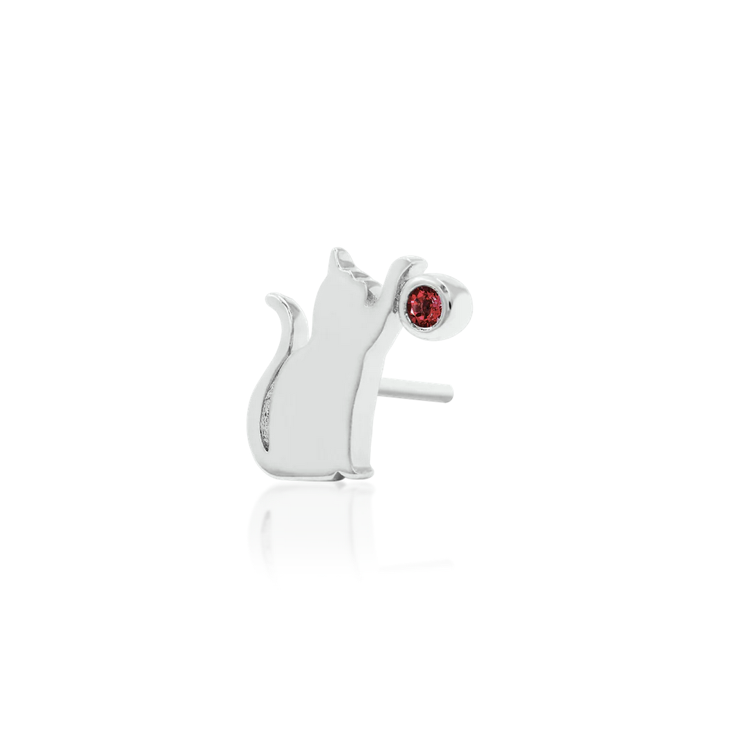 Cat/Laser with Garnet CZ Junipurr