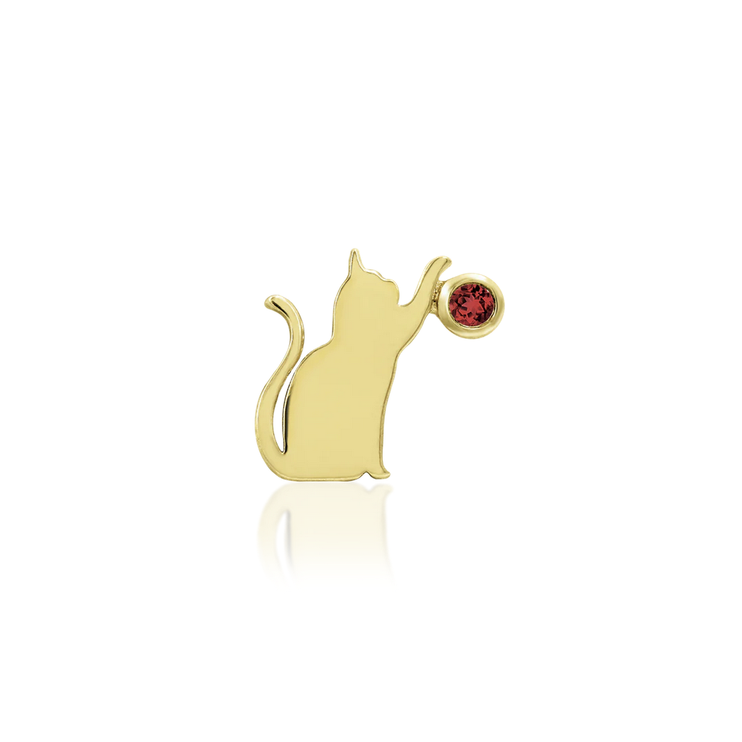 Cat/Laser with Garnet CZ Junipurr