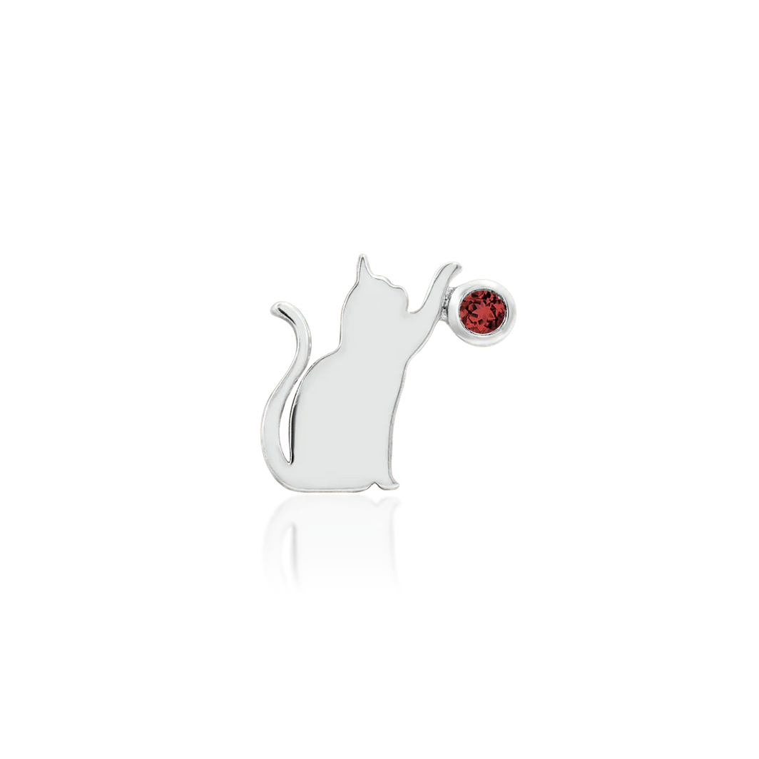 Cat/Laser with Garnet CZ Junipurr