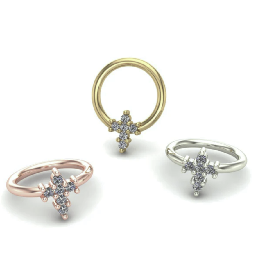 Cross Gemstone Ring from M.US.HROOM