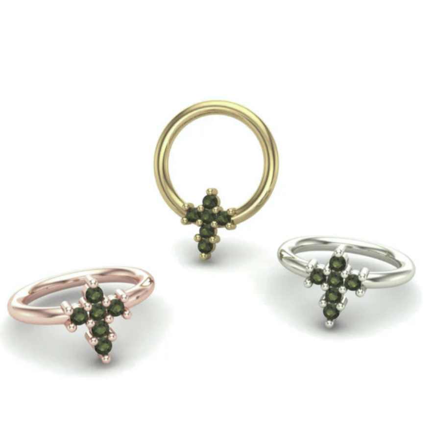 Cross Gemstone Ring from M.US.HROOM