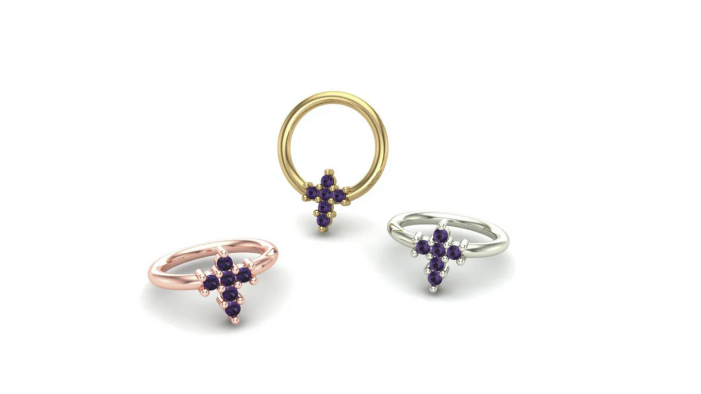 Cross Gemstone Ring from M.US.HROOM