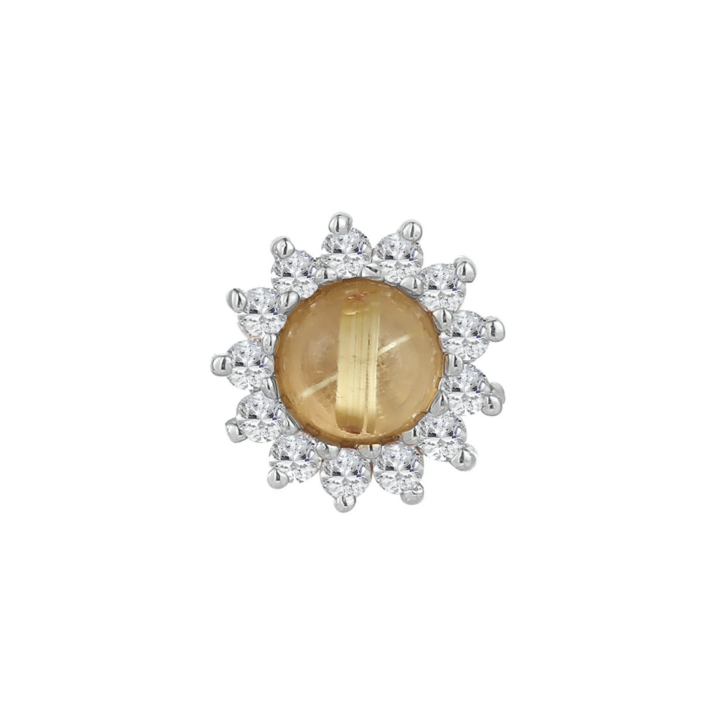 Delphine with Rutilated Quartz and White Sapphire From Buddha