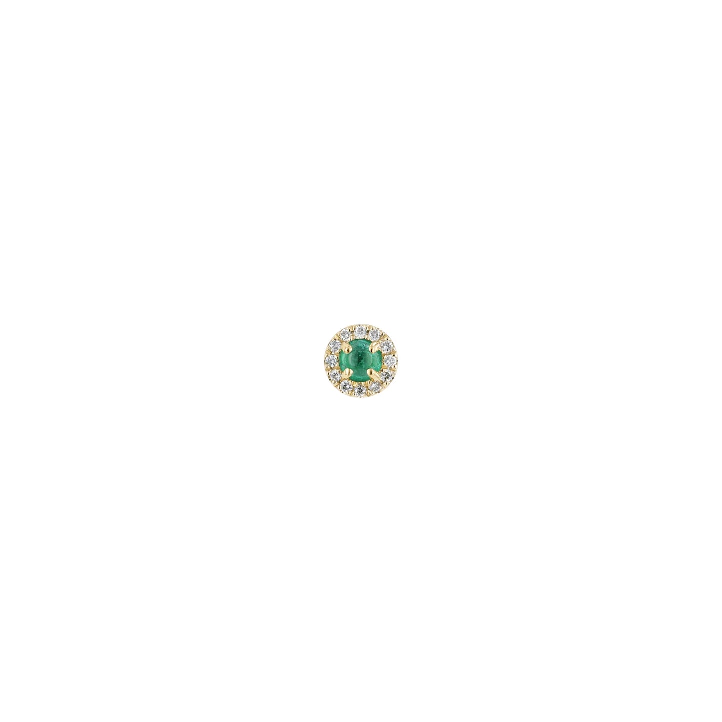 Diamond Halo - Round Cabochon Emerald from Modern Mood