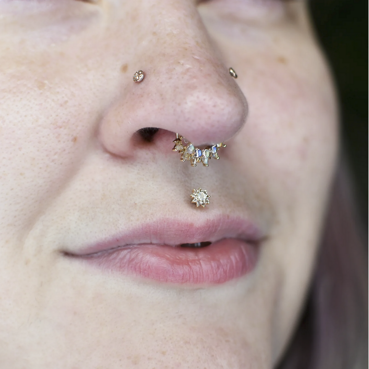 Eloise with Rainbow Moonstone and White Sapphire From Buddha