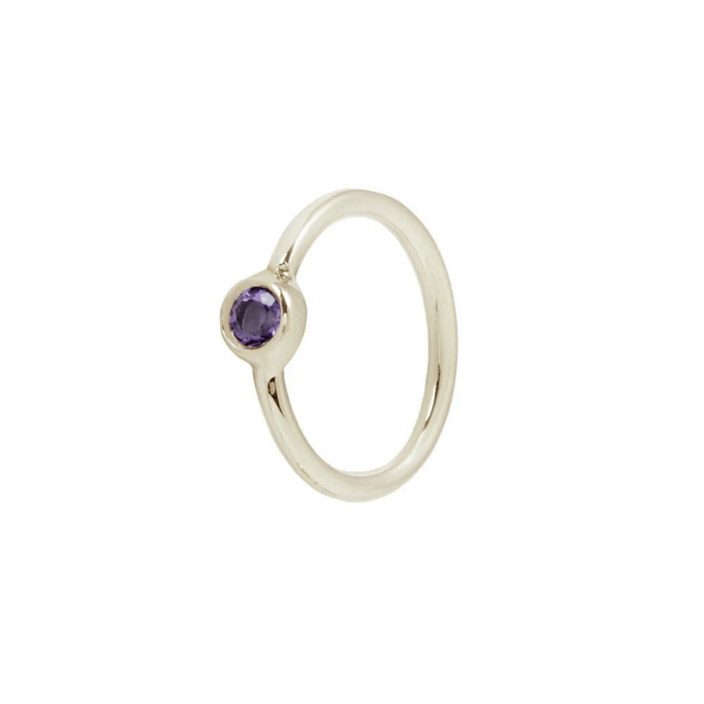 Fixed Bead Seam Ring with 2MM Amethyst From Buddha