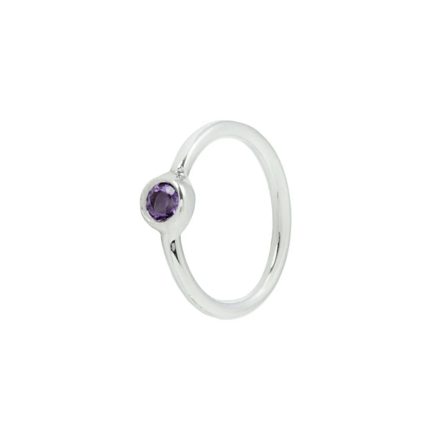 Fixed Bead Seam Ring with 2MM Amethyst From Buddha