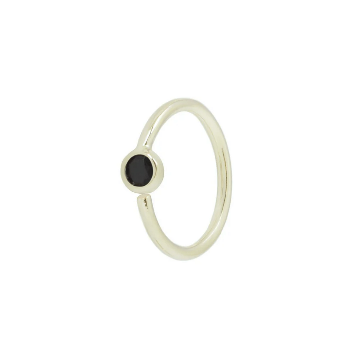 Fixed Bead Seam Ring with 2MM Black Spinel From Buddha