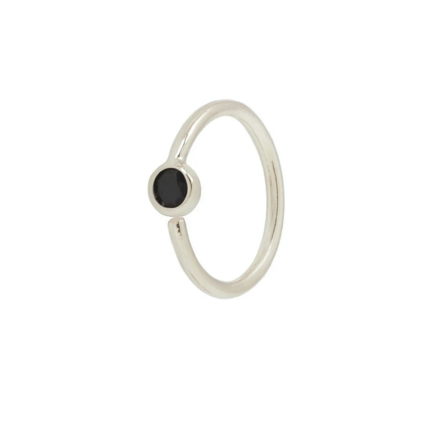 Fixed Bead Seam Ring with 2MM Black Spinel From Buddha