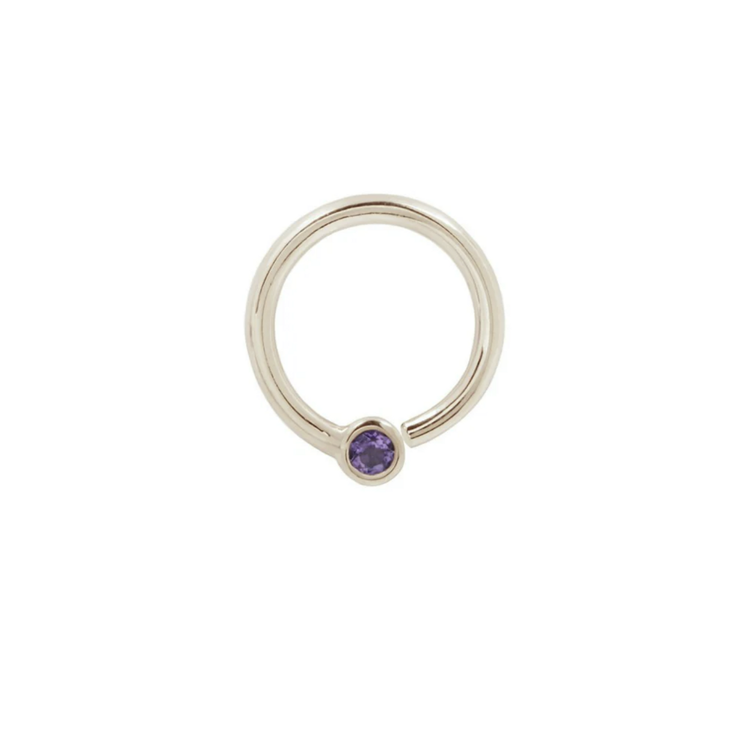 Fixed Bezel Bead Seam Ring with 2MM Amethyst From Buddha