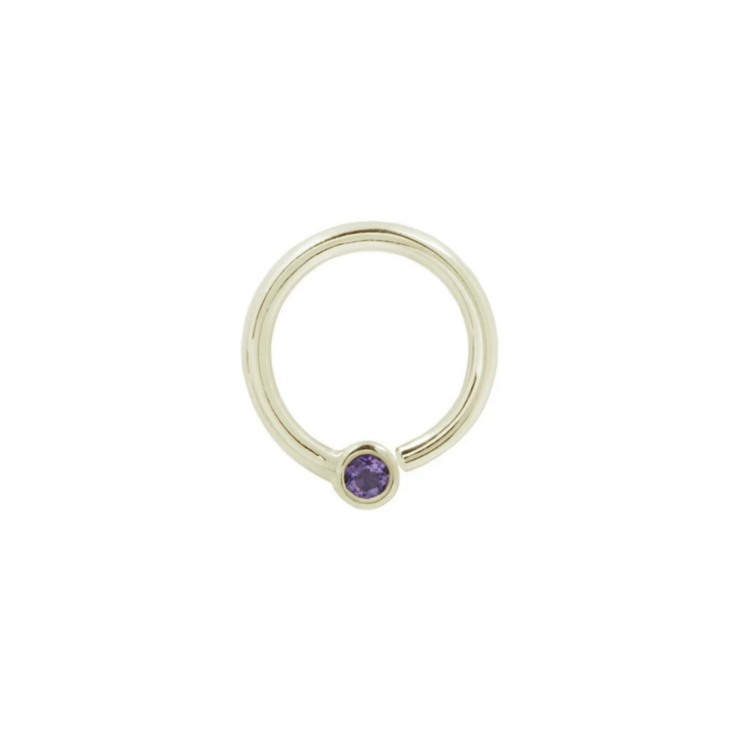 Fixed Bezel Bead Seam Ring with 2MM Amethyst From Buddha