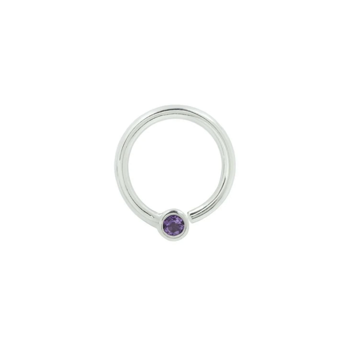 Fixed Bezel Bead Seam Ring with 2MM Amethyst From Buddha