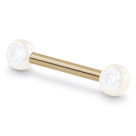 18K Yellow Gold Nipple Bar Shaft