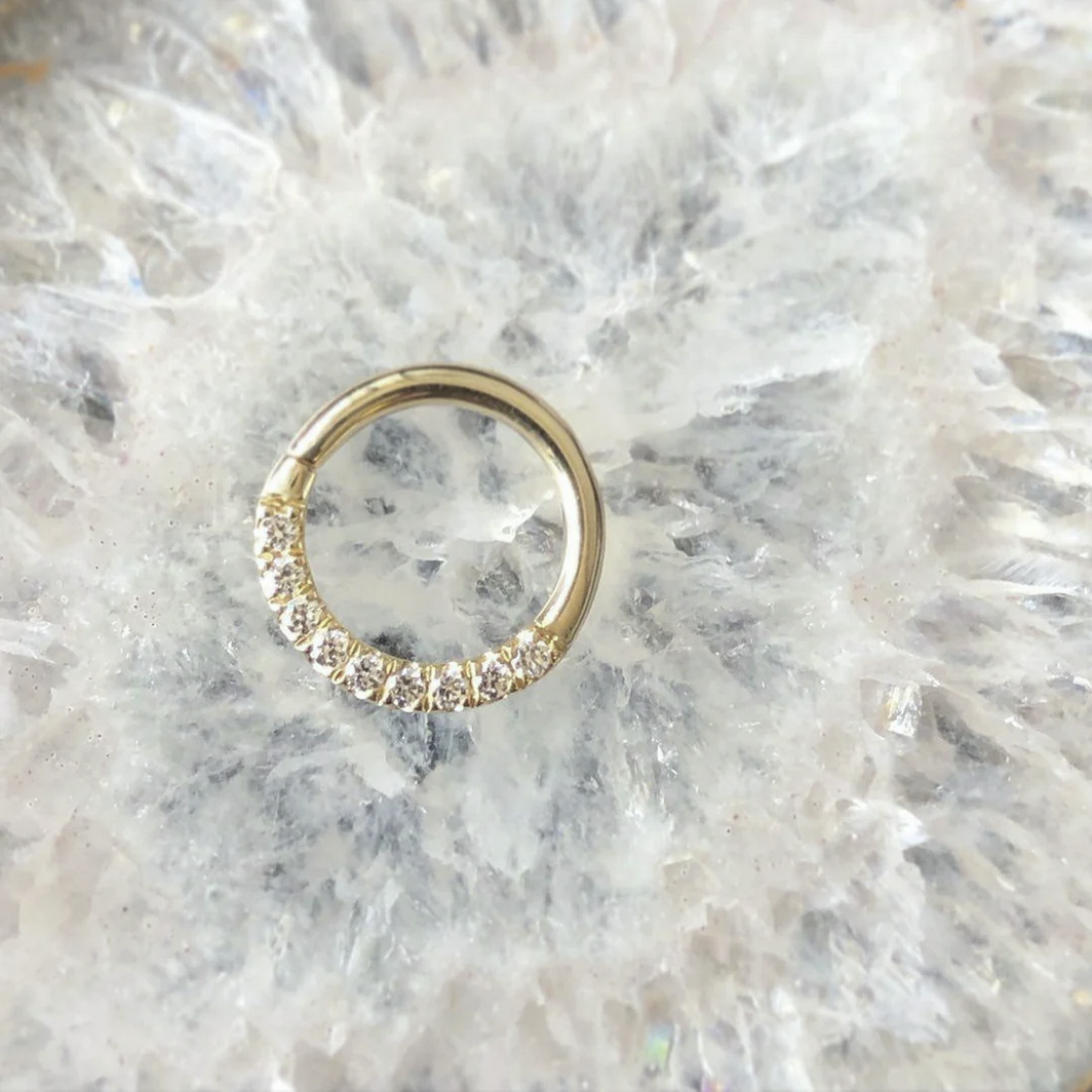 Gold CZ Seam Ring from Junipurr