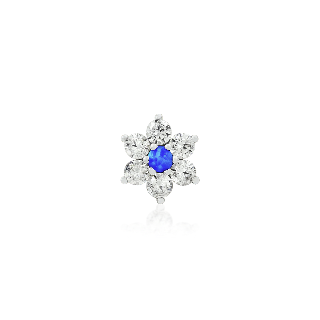 Gold Flower with CZ and Blue Opal from Junipurr