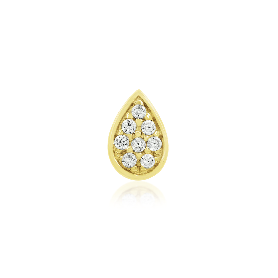 Gold Pear with CZ from Junipurr