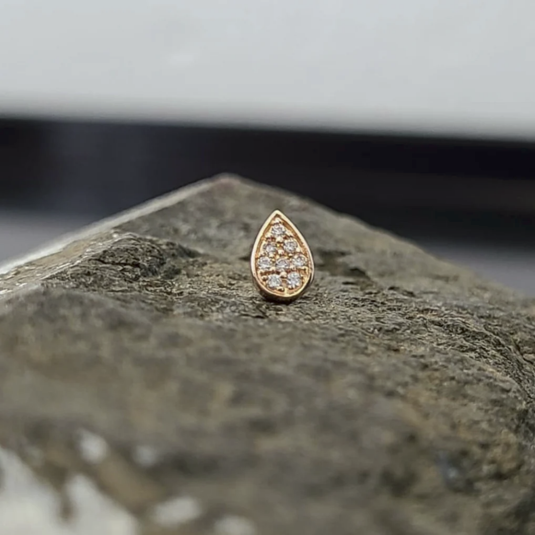 Gold Pear with CZ from Junipurr