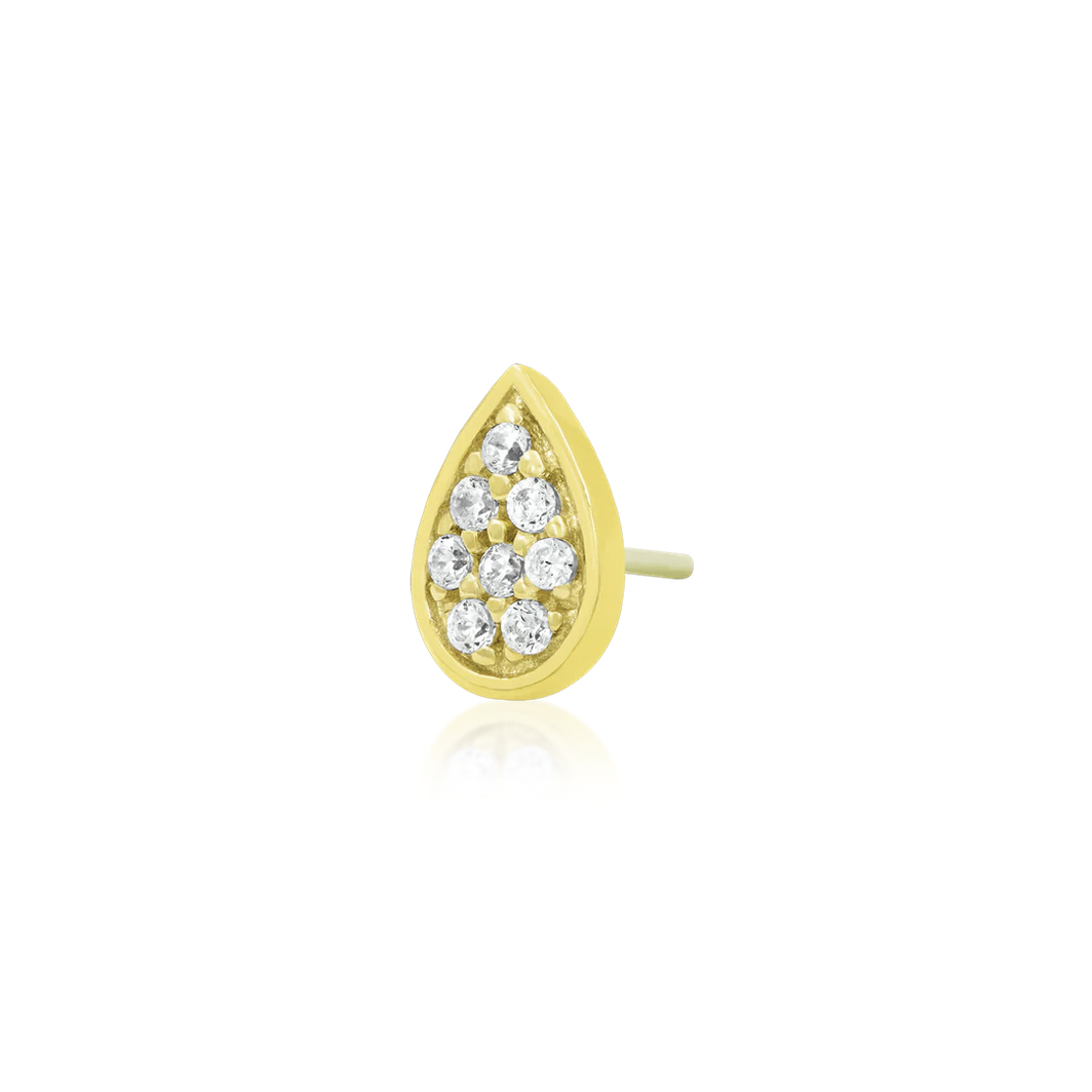 Gold Pear with CZ from Junipurr