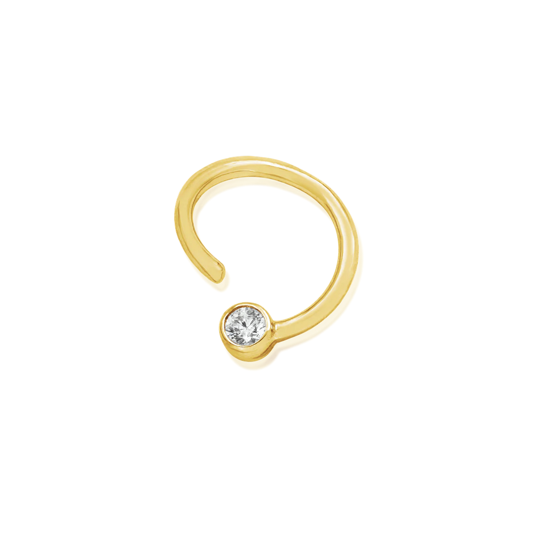 Gold Ring with Fixed CZ from Junipurr