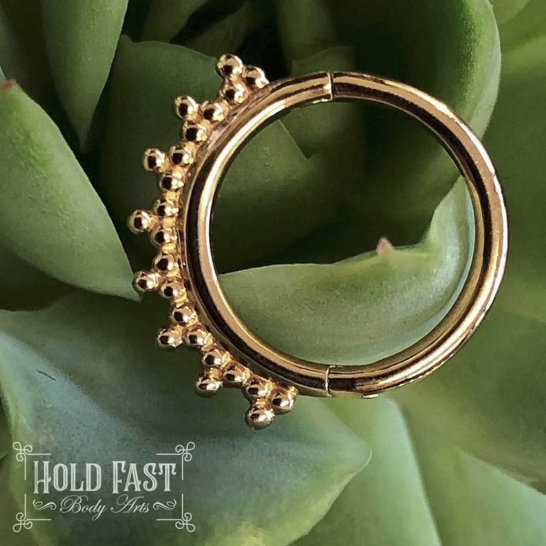 Gold Tri-Bead Seam Ring from Junipurr