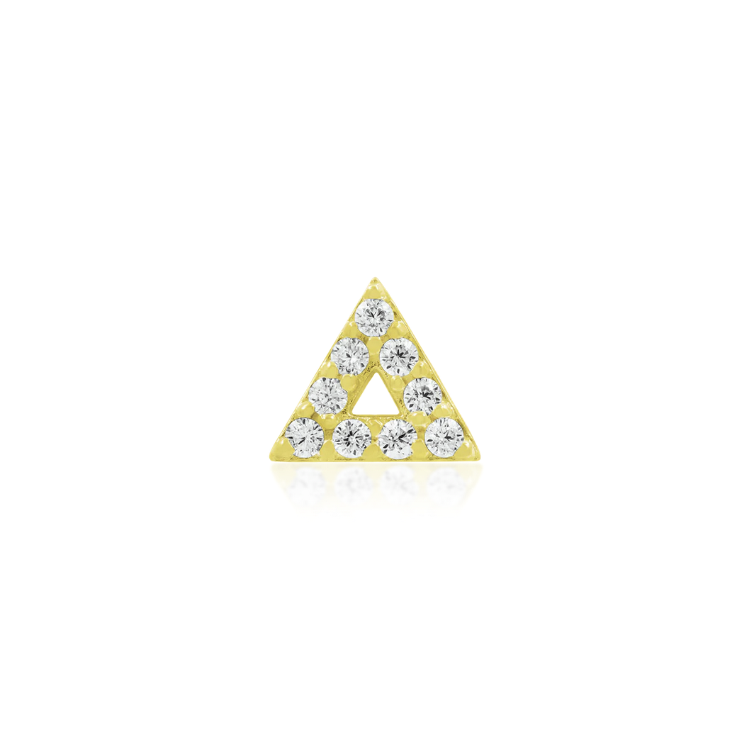 Gold Triangle with CZ Stones from Junipurr