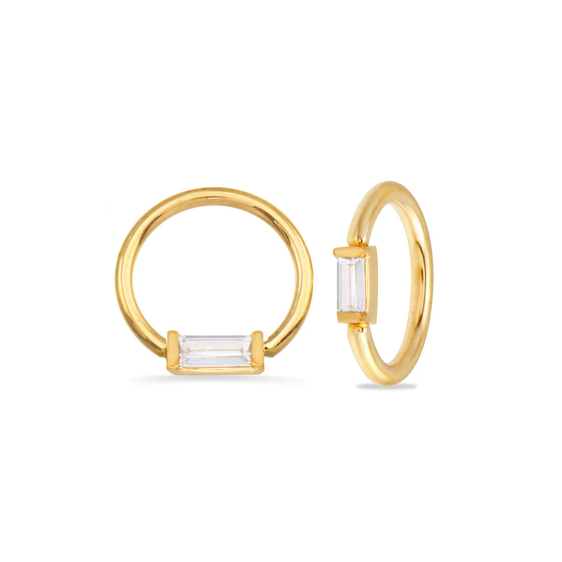 Horizontal Fixed Baguette Seamless Ring from Norvoch