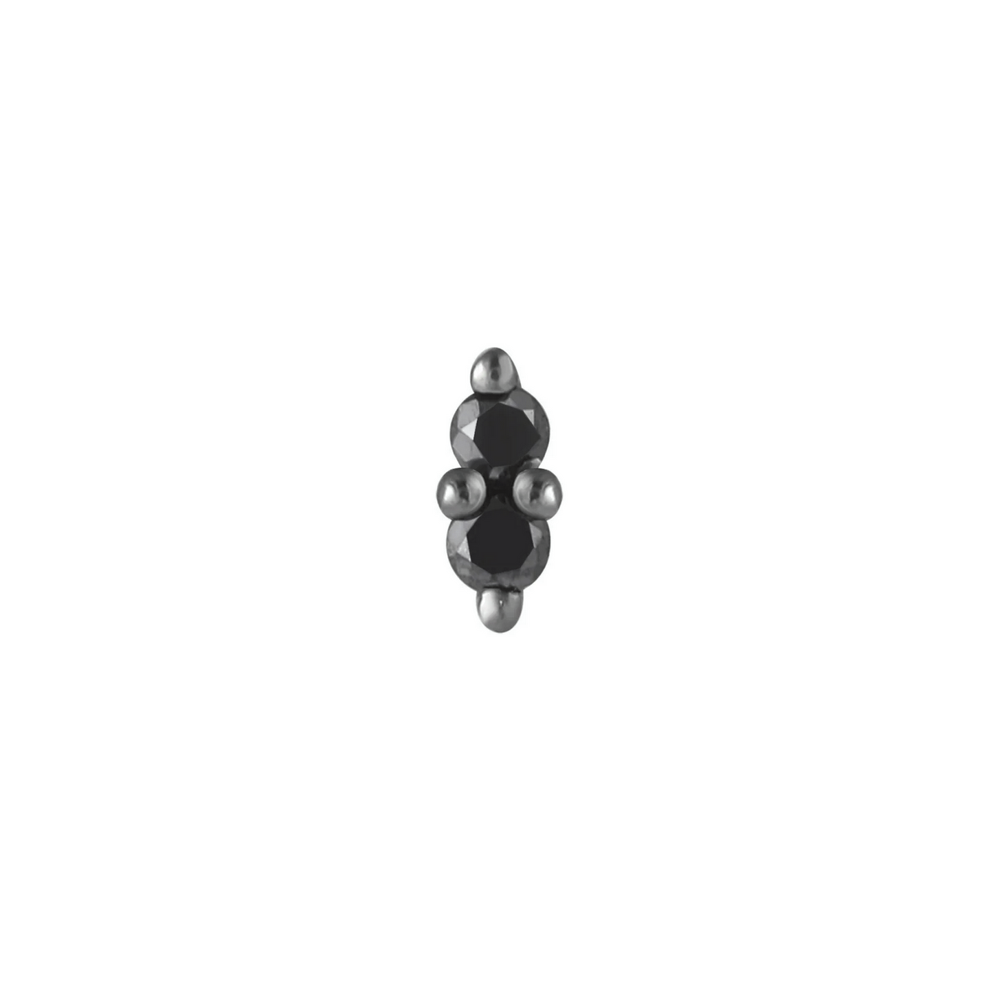 Mishka Two Prong Rhodium Black Gold with Black Diamond From Buddha