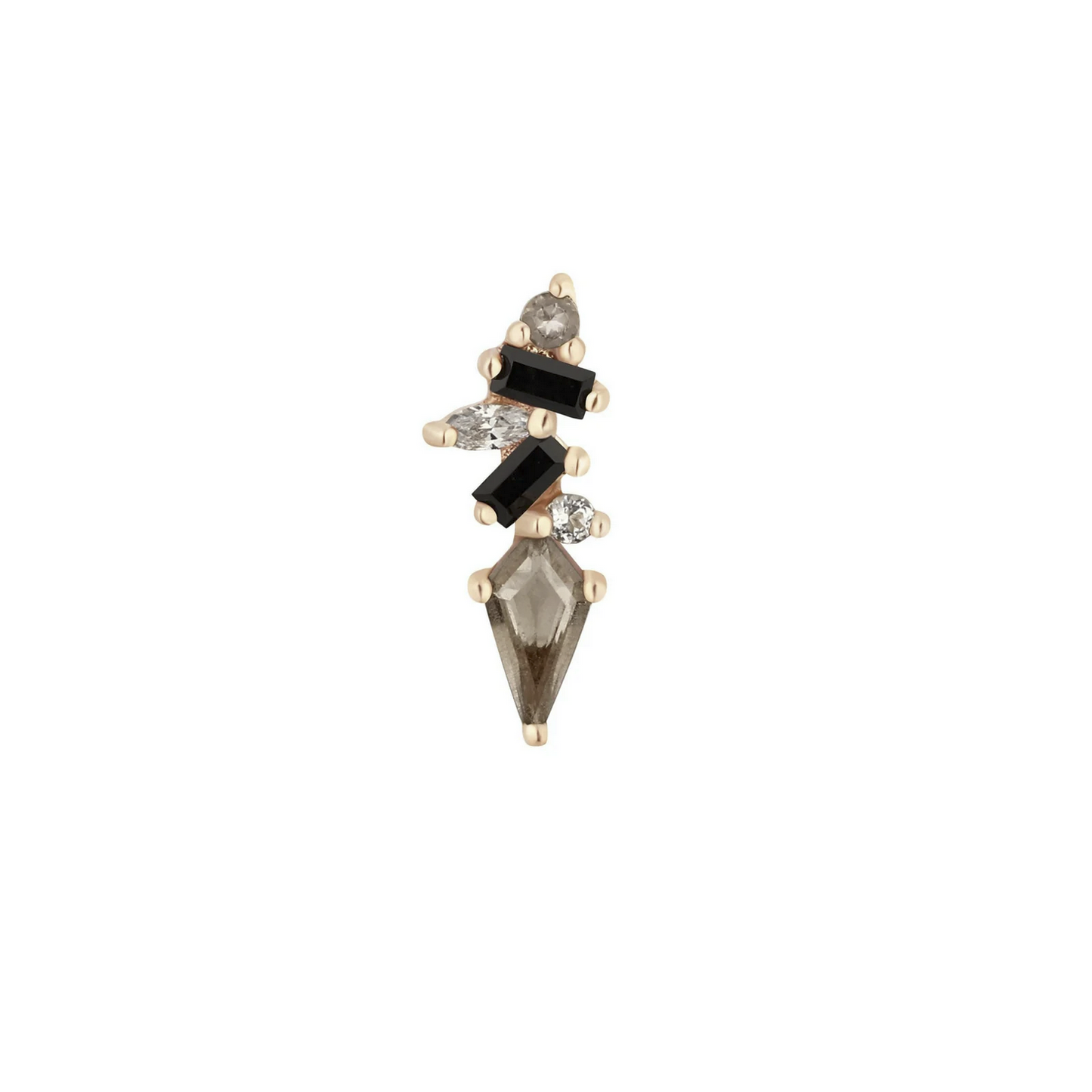 Mixt with Smoky Quartz and White Topaz with CZ From Buddha