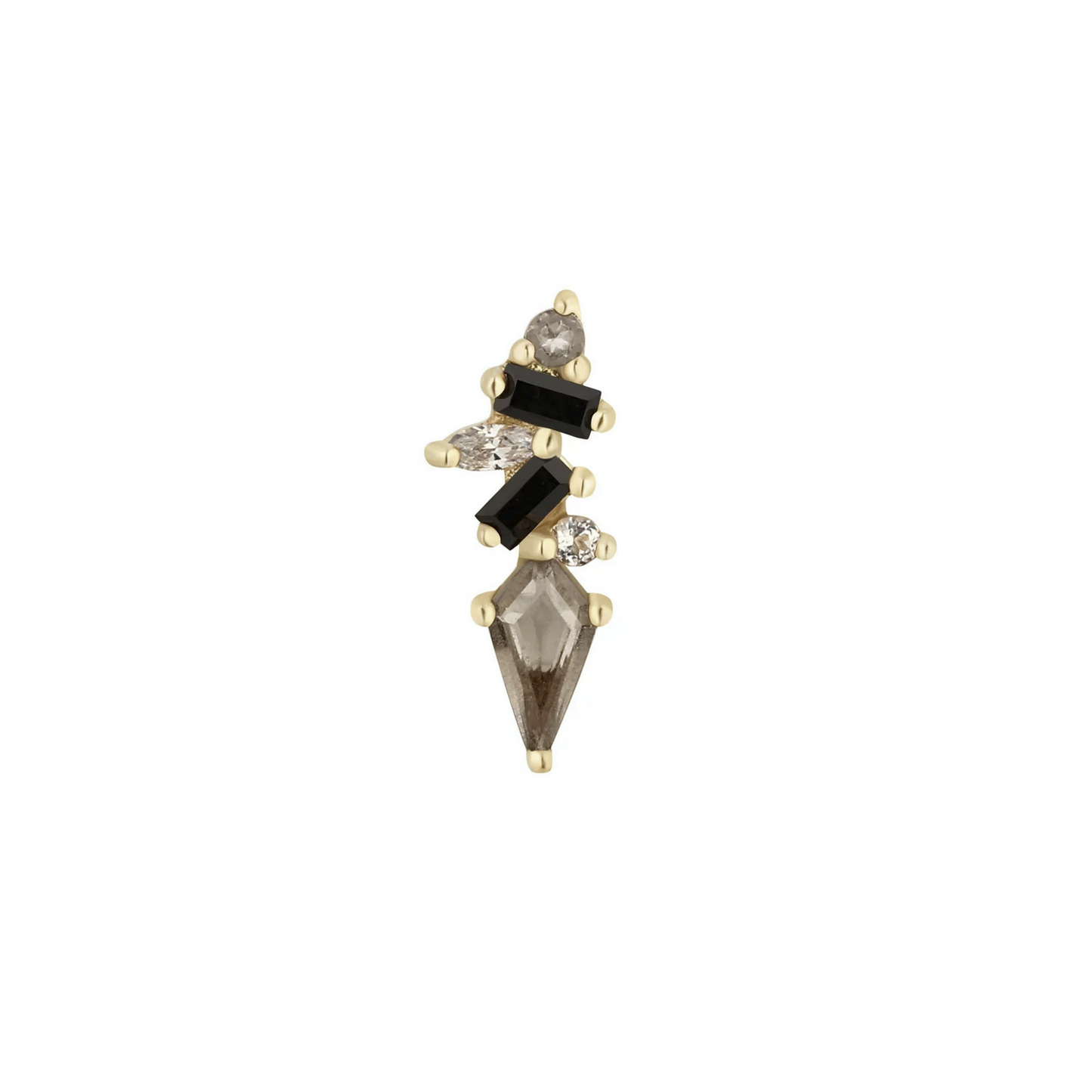 Mixt with Smoky Quartz and White Topaz with CZ From Buddha