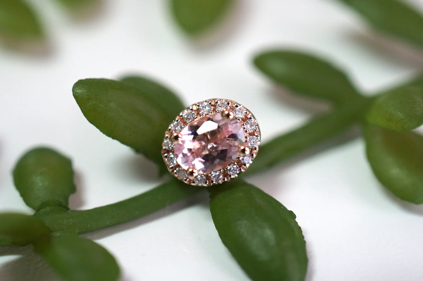 Morganite with Diamond Halo from Modern Mood