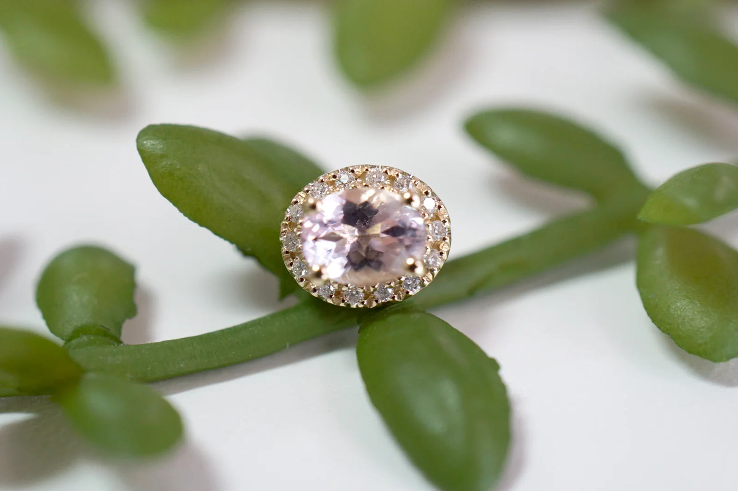 Morganite with Diamond Halo from Modern Mood