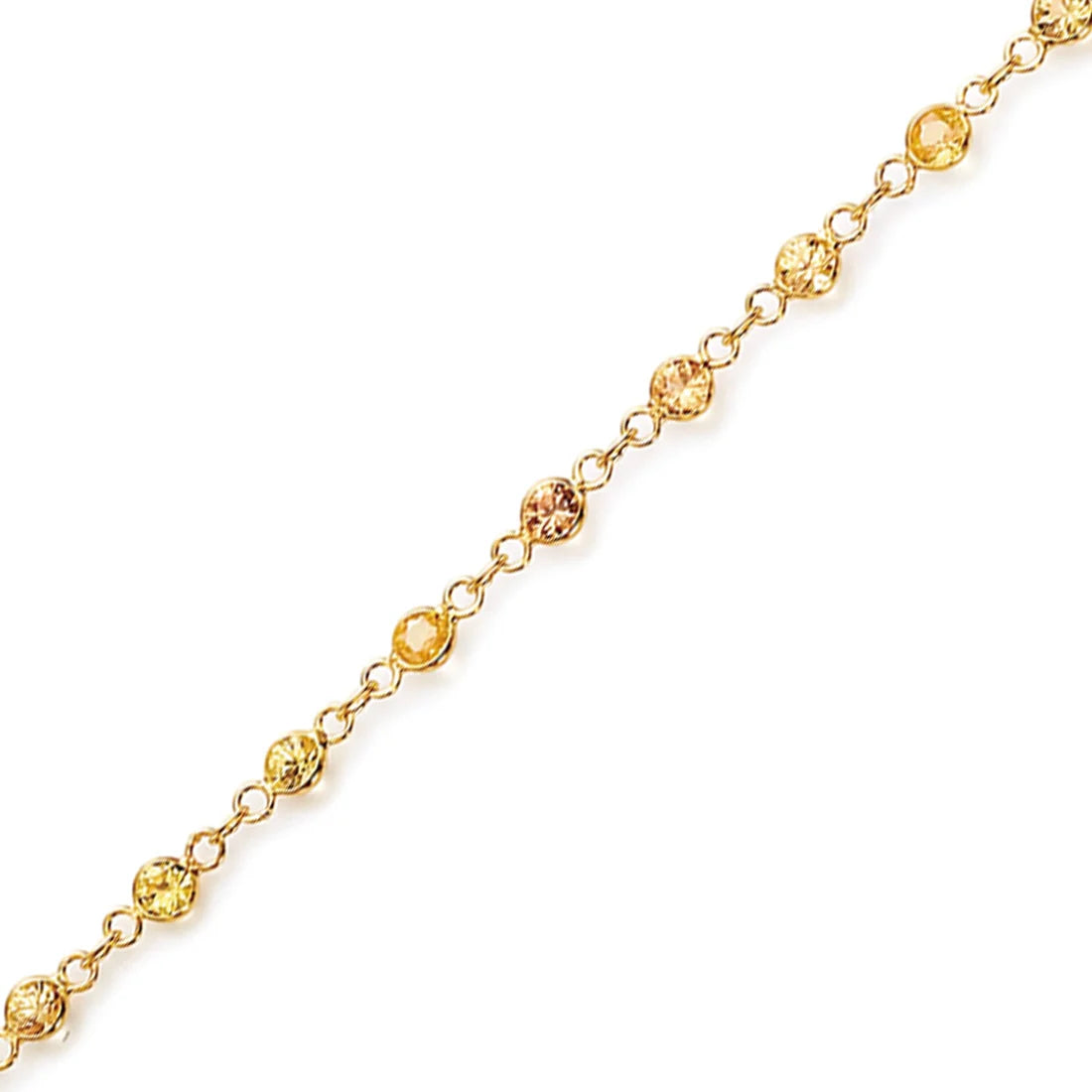 Orange-Yellow Sapphire Chain from Norvoch