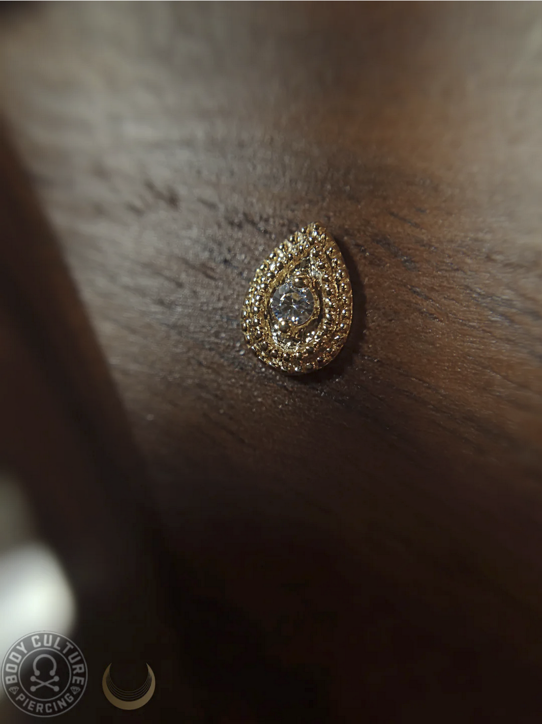 Pear CZ Double Millgrain from Junipurr