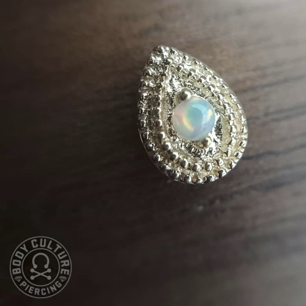 Pearl Double Millgrain with Opal from Junipurr