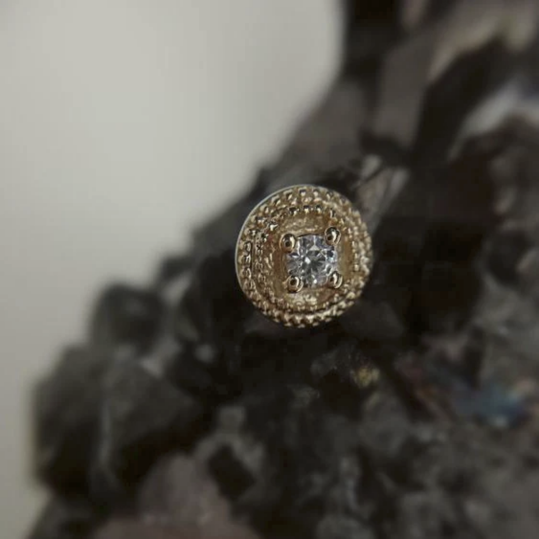 Round CZ Double Millgrain from Junipurr