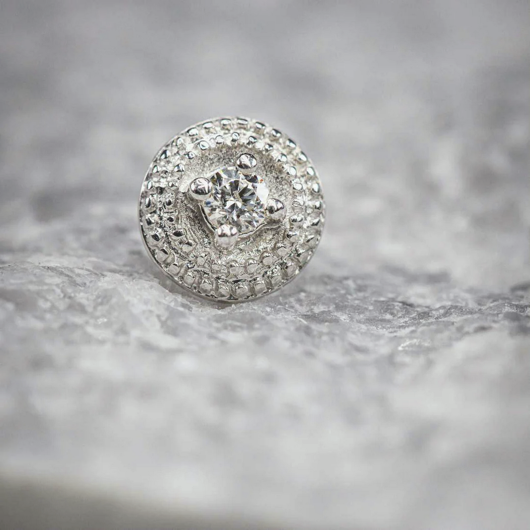 Round CZ Double Millgrain from Junipurr