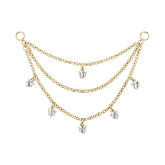 Triple Chain with Dripping Gemstones from Modern Mood