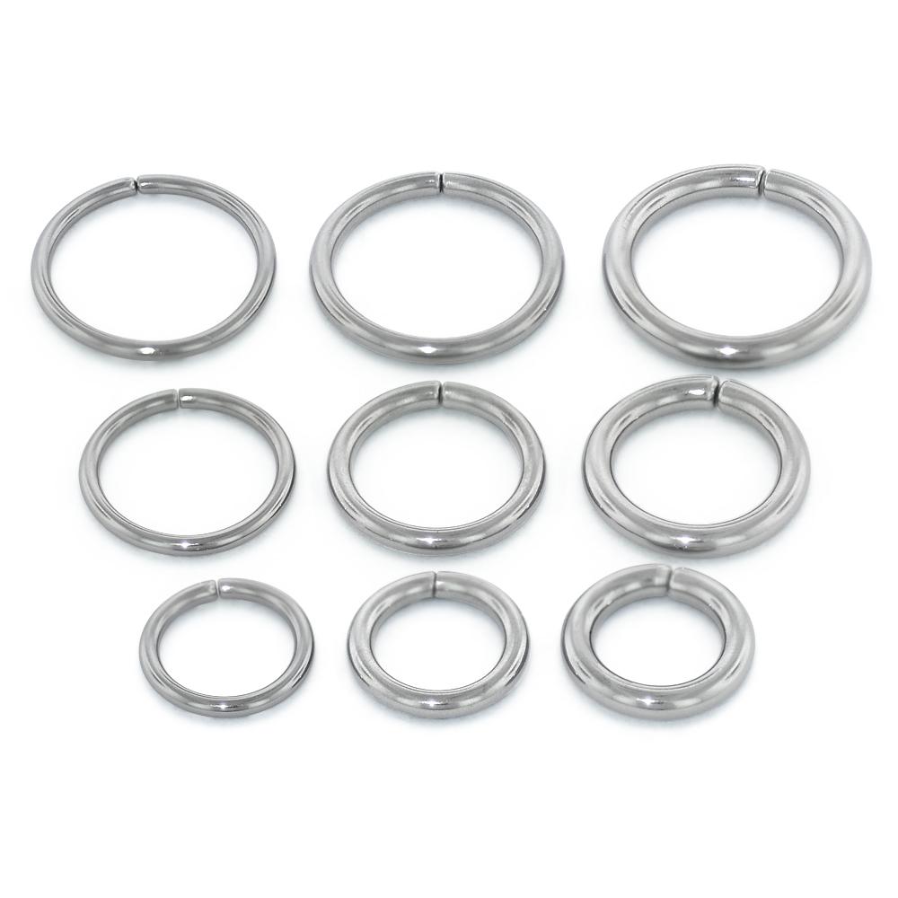 3 sizes of 14 gauge Niobium Seam Rings, 3 sizes of 16 gauge Niobium Seam Rings, 3 sizes of 18 gauge Niobium Seam Rings